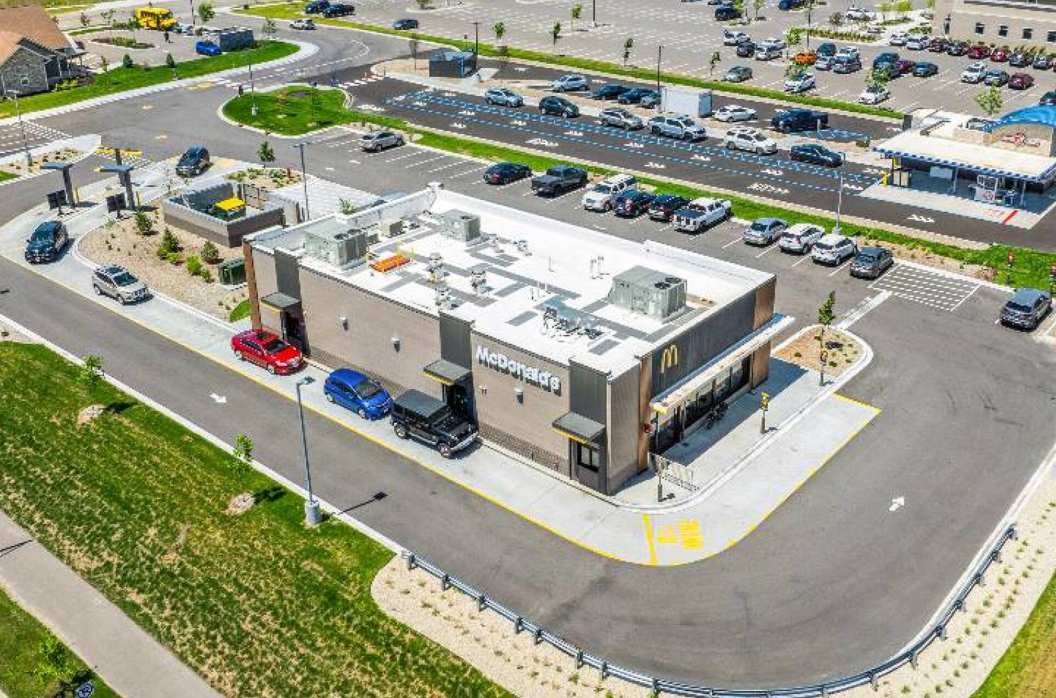 McDonald's net-lease property aerial view